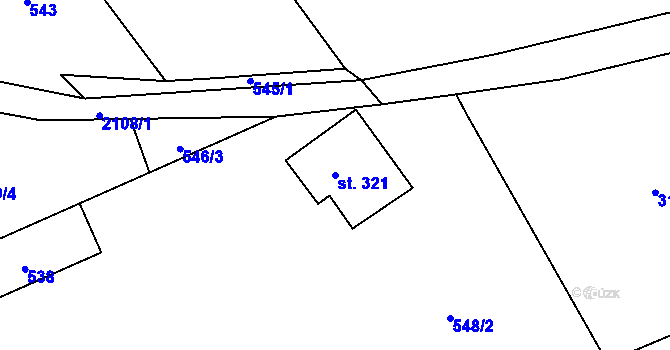Parcela st. 321 v KÚ Skuhrov u Železného Brodu, Katastrální mapa