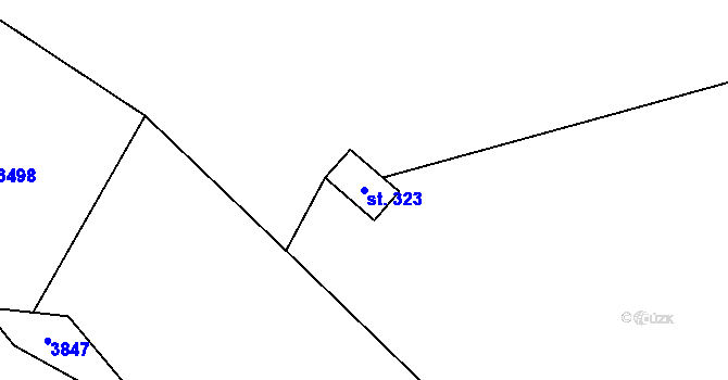 Parcela st. 323 v KÚ Skuhrov u Železného Brodu, Katastrální mapa