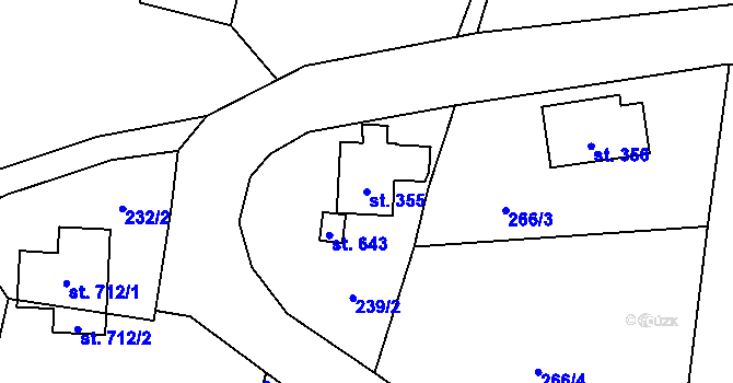 Parcela st. 355 v KÚ Skuhrov u Železného Brodu, Katastrální mapa