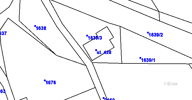 Parcela st. 428 v KÚ Skuhrov u Železného Brodu, Katastrální mapa