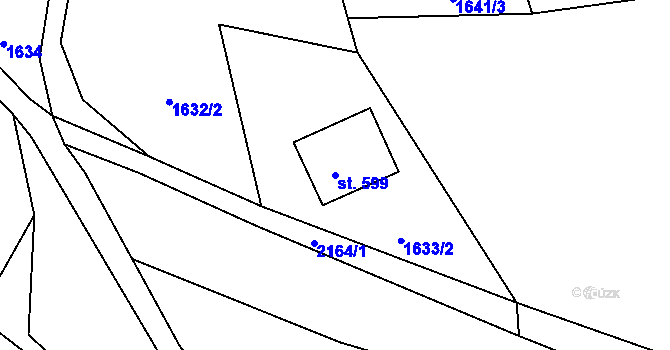 Parcela st. 599 v KÚ Skuhrov u Železného Brodu, Katastrální mapa