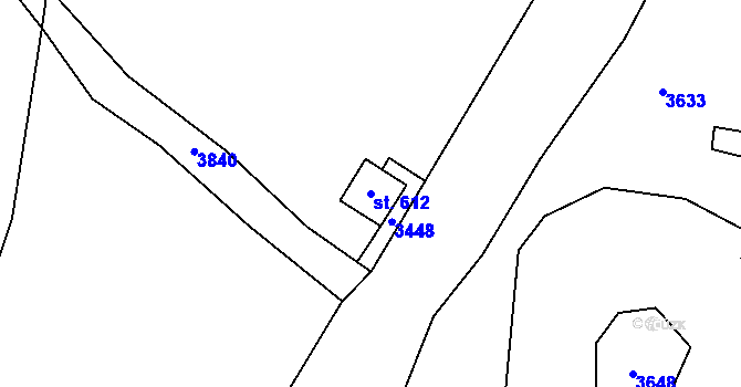 Parcela st. 612 v KÚ Skuhrov u Železného Brodu, Katastrální mapa