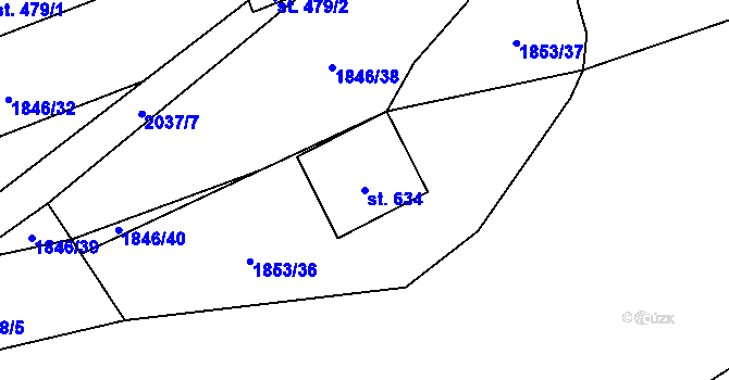 Parcela st. 634 v KÚ Skuhrov u Železného Brodu, Katastrální mapa
