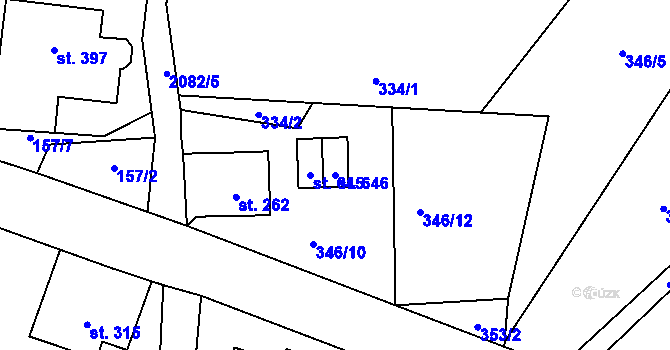 Parcela st. 646 v KÚ Skuhrov u Železného Brodu, Katastrální mapa