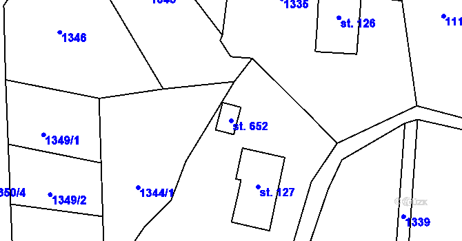 Parcela st. 652 v KÚ Skuhrov u Železného Brodu, Katastrální mapa