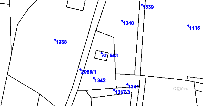 Parcela st. 653 v KÚ Skuhrov u Železného Brodu, Katastrální mapa