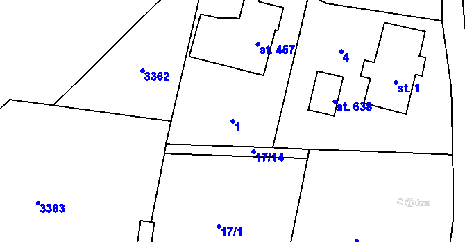 Parcela st. 1 v KÚ Skuhrov u Železného Brodu, Katastrální mapa