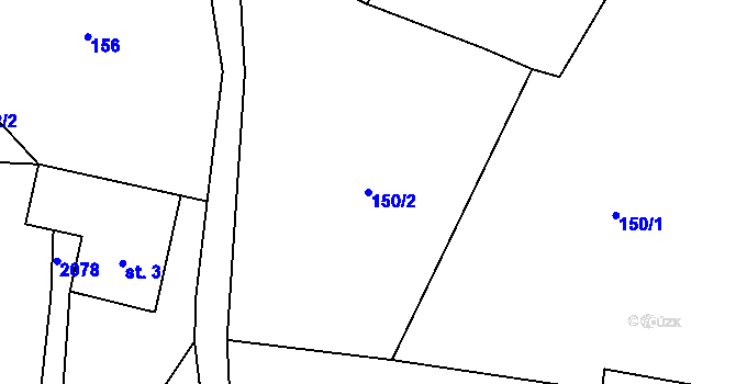 Parcela st. 150/2 v KÚ Skuhrov u Železného Brodu, Katastrální mapa
