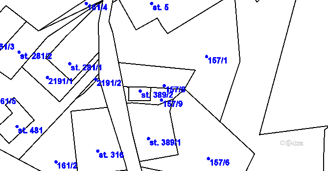 Parcela st. 157/8 v KÚ Skuhrov u Železného Brodu, Katastrální mapa
