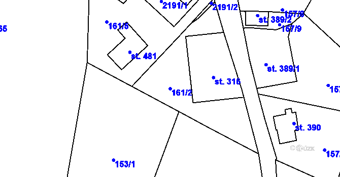 Parcela st. 161/2 v KÚ Skuhrov u Železného Brodu, Katastrální mapa