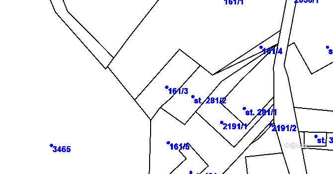 Parcela st. 161/3 v KÚ Skuhrov u Železného Brodu, Katastrální mapa