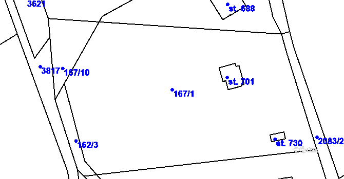 Parcela st. 167/1 v KÚ Skuhrov u Železného Brodu, Katastrální mapa