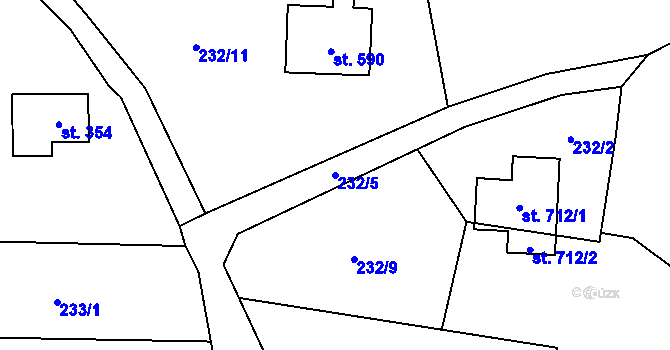 Parcela st. 232/5 v KÚ Skuhrov u Železného Brodu, Katastrální mapa