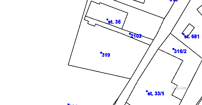 Parcela st. 319 v KÚ Skuhrov u Železného Brodu, Katastrální mapa