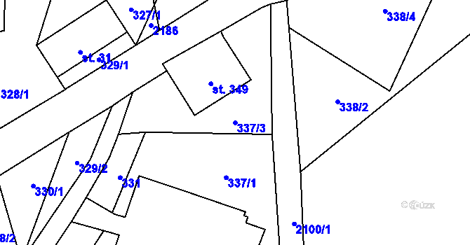 Parcela st. 337/3 v KÚ Skuhrov u Železného Brodu, Katastrální mapa