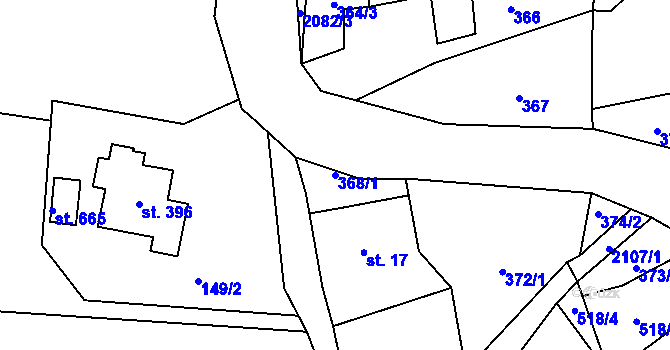 Parcela st. 368/1 v KÚ Skuhrov u Železného Brodu, Katastrální mapa