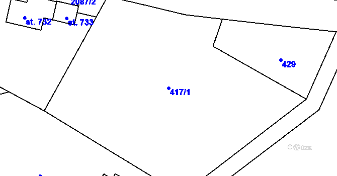 Parcela st. 417/1 v KÚ Skuhrov u Železného Brodu, Katastrální mapa