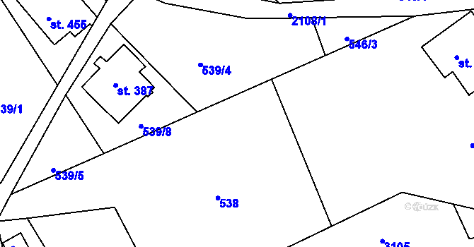 Parcela st. 538 v KÚ Skuhrov u Železného Brodu, Katastrální mapa
