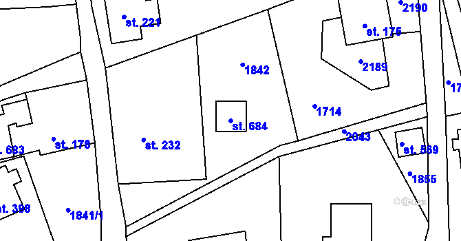 Parcela st. 684 v KÚ Skuhrov u Železného Brodu, Katastrální mapa