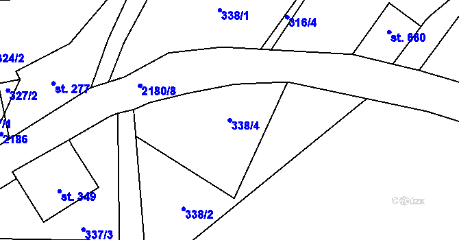 Parcela st. 338/4 v KÚ Skuhrov u Železného Brodu, Katastrální mapa