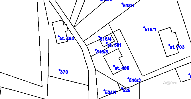 Parcela st. 516/5 v KÚ Skuhrov u Železného Brodu, Katastrální mapa