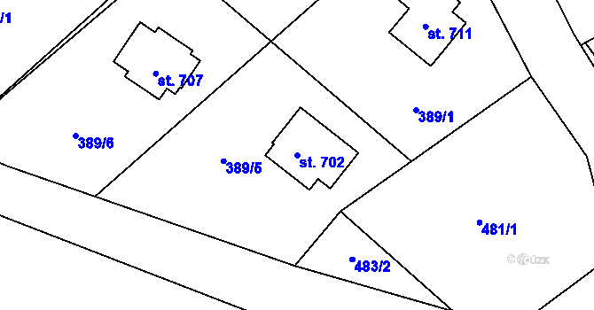 Parcela st. 702 v KÚ Skuhrov u Železného Brodu, Katastrální mapa