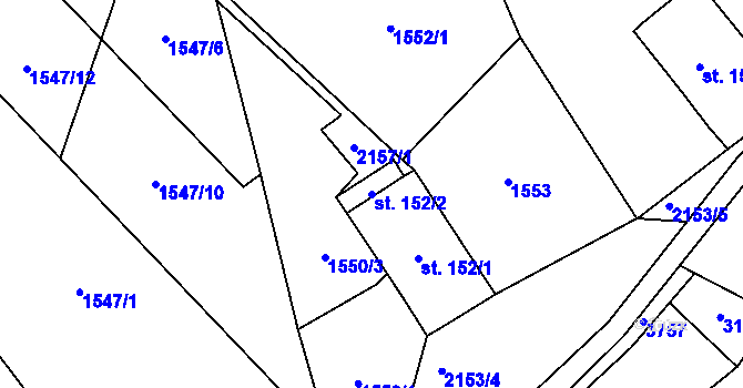 Parcela st. 152/2 v KÚ Skuhrov u Železného Brodu, Katastrální mapa