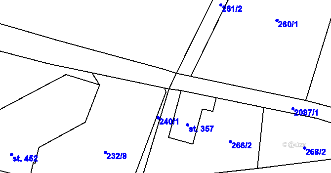Parcela st. 240/3 v KÚ Skuhrov u Železného Brodu, Katastrální mapa