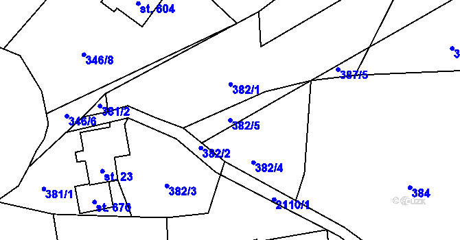 Parcela st. 382/5 v KÚ Skuhrov u Železného Brodu, Katastrální mapa