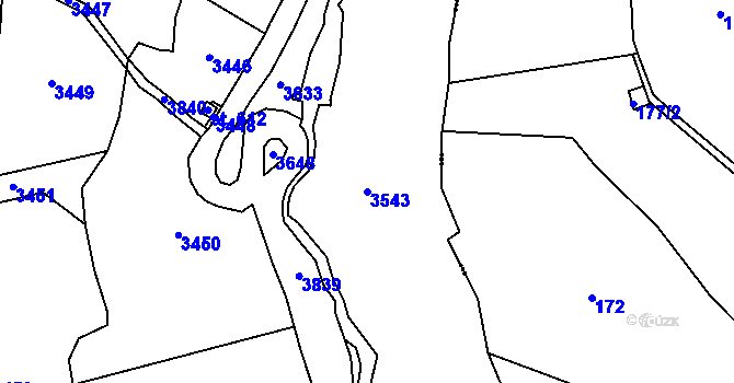 Parcela st. 3543 v KÚ Skuhrov u Železného Brodu, Katastrální mapa