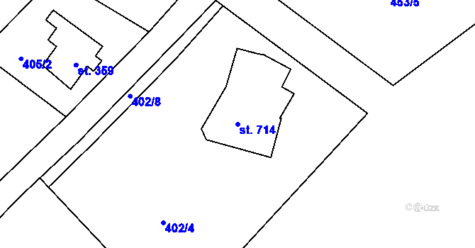 Parcela st. 714 v KÚ Skuhrov u Železného Brodu, Katastrální mapa