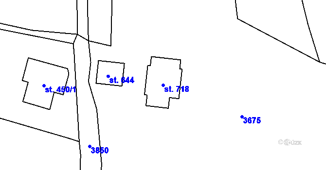 Parcela st. 718 v KÚ Skuhrov u Železného Brodu, Katastrální mapa