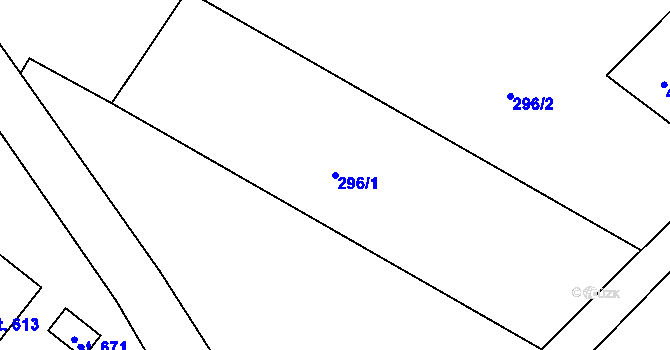 Parcela st. 296/1 v KÚ Skuhrov u Železného Brodu, Katastrální mapa