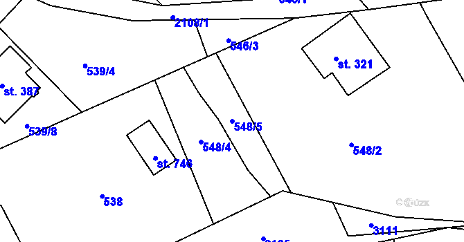 Parcela st. 548/5 v KÚ Skuhrov u Železného Brodu, Katastrální mapa