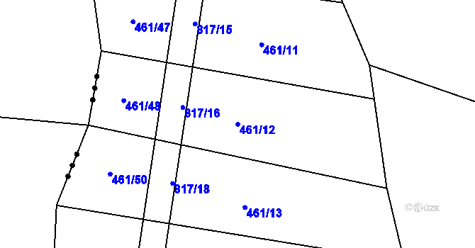 Parcela st. 461/12 v KÚ Skuhrov u Havlíčkova Brodu, Katastrální mapa