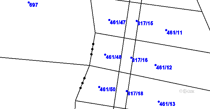 Parcela st. 461/48 v KÚ Skuhrov u Havlíčkova Brodu, Katastrální mapa