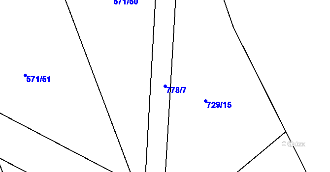 Parcela st. 778/7 v KÚ Skuhrov u Havlíčkova Brodu, Katastrální mapa