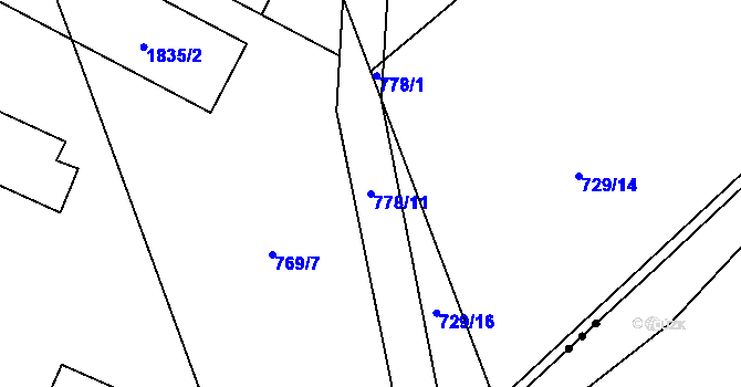 Parcela st. 778/11 v KÚ Skuhrov u Havlíčkova Brodu, Katastrální mapa