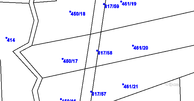 Parcela st. 817/58 v KÚ Skuhrov u Havlíčkova Brodu, Katastrální mapa