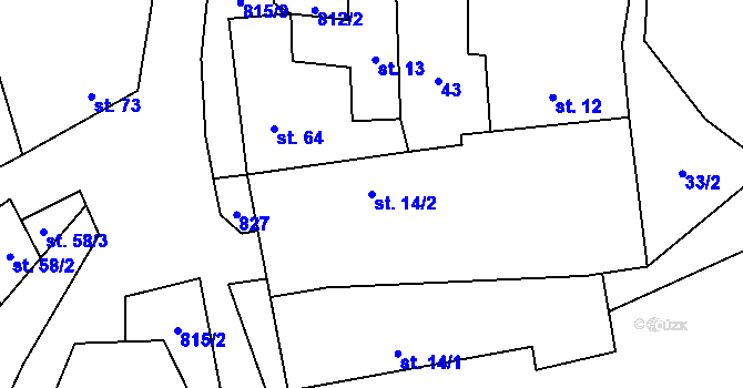 Parcela st. 14/2 v KÚ Skuhrov u Havlíčkova Brodu, Katastrální mapa