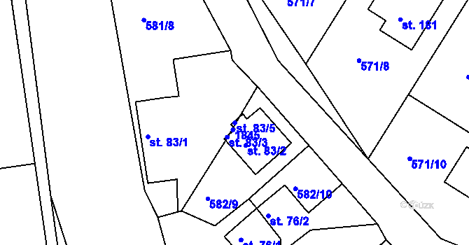 Parcela st. 83/5 v KÚ Skuhrov u Havlíčkova Brodu, Katastrální mapa