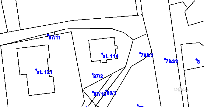 Parcela st. 114 v KÚ Skuhrov u Havlíčkova Brodu, Katastrální mapa