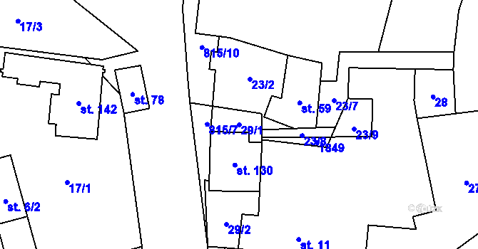 Parcela st. 29/1 v KÚ Skuhrov u Havlíčkova Brodu, Katastrální mapa