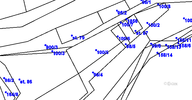 Parcela st. 100/5 v KÚ Skuhrov u Havlíčkova Brodu, Katastrální mapa