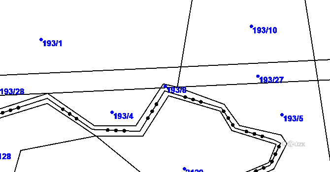 Parcela st. 193/8 v KÚ Skuhrov u Havlíčkova Brodu, Katastrální mapa