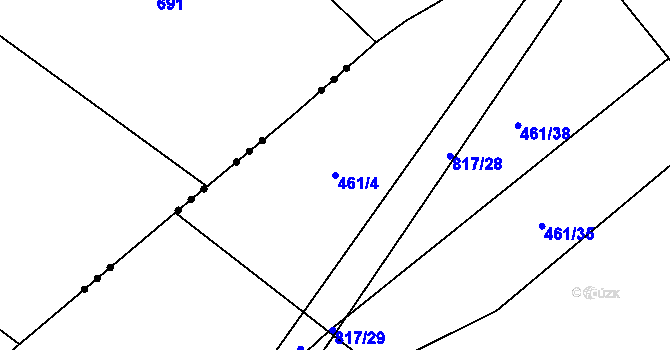 Parcela st. 461/4 v KÚ Skuhrov u Havlíčkova Brodu, Katastrální mapa