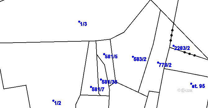 Parcela st. 581/5 v KÚ Skuhrov u Havlíčkova Brodu, Katastrální mapa