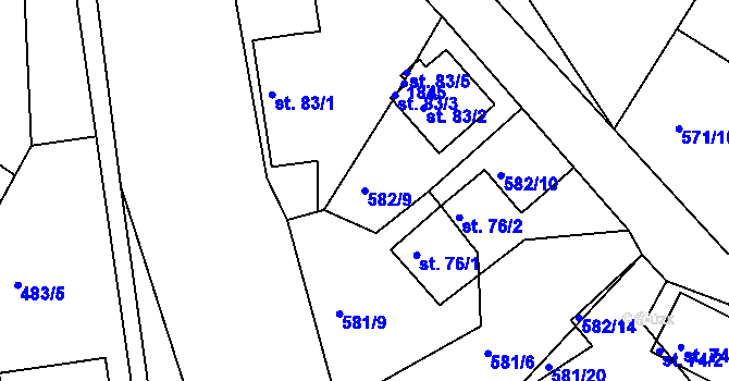 Parcela st. 582/9 v KÚ Skuhrov u Havlíčkova Brodu, Katastrální mapa