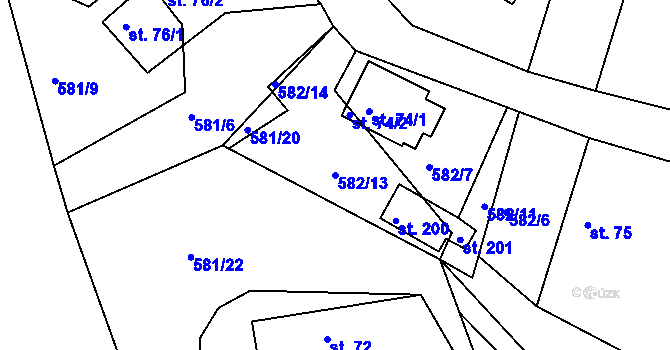 Parcela st. 582/13 v KÚ Skuhrov u Havlíčkova Brodu, Katastrální mapa