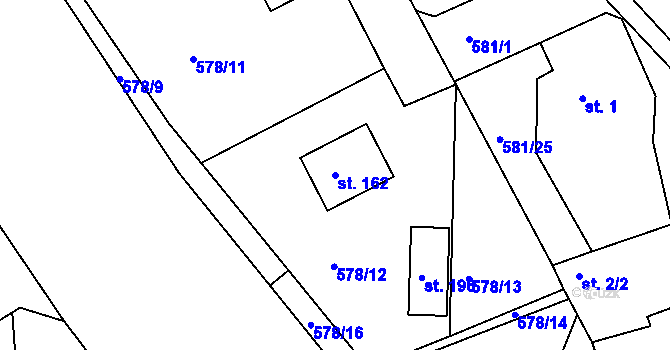 Parcela st. 162 v KÚ Skuhrov u Havlíčkova Brodu, Katastrální mapa